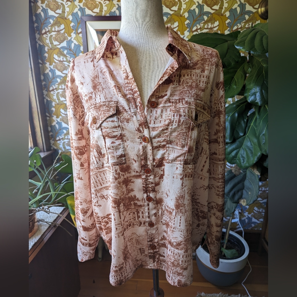 C/Meo Collective Button-Up In Rust Toile - image 1